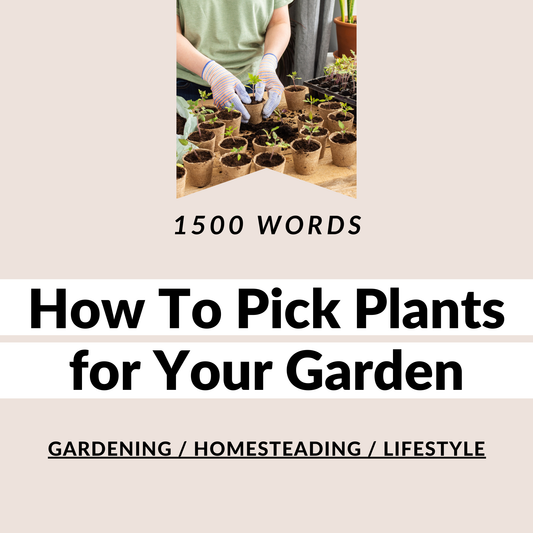 How to Pick Plants for Your Garden (1500 Word Blog Post)